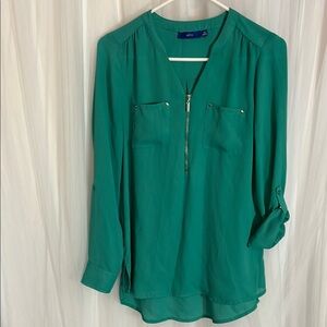 A New Day Green 3/4 Sleeve Relaxed Blouse